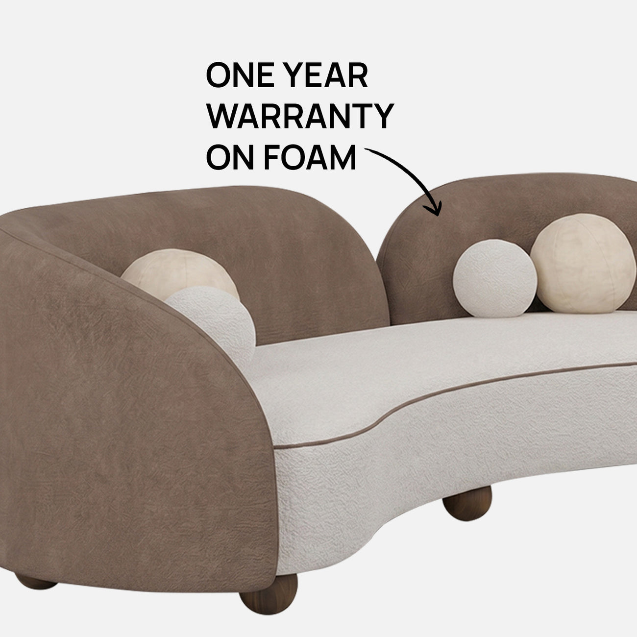 Olvion Luxe Brown Grey 5 - Seater Velvet Sofa
