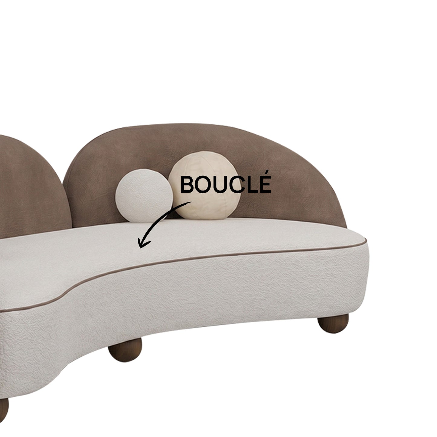 Olvion Luxe Brown Grey 5 - Seater Velvet Sofa