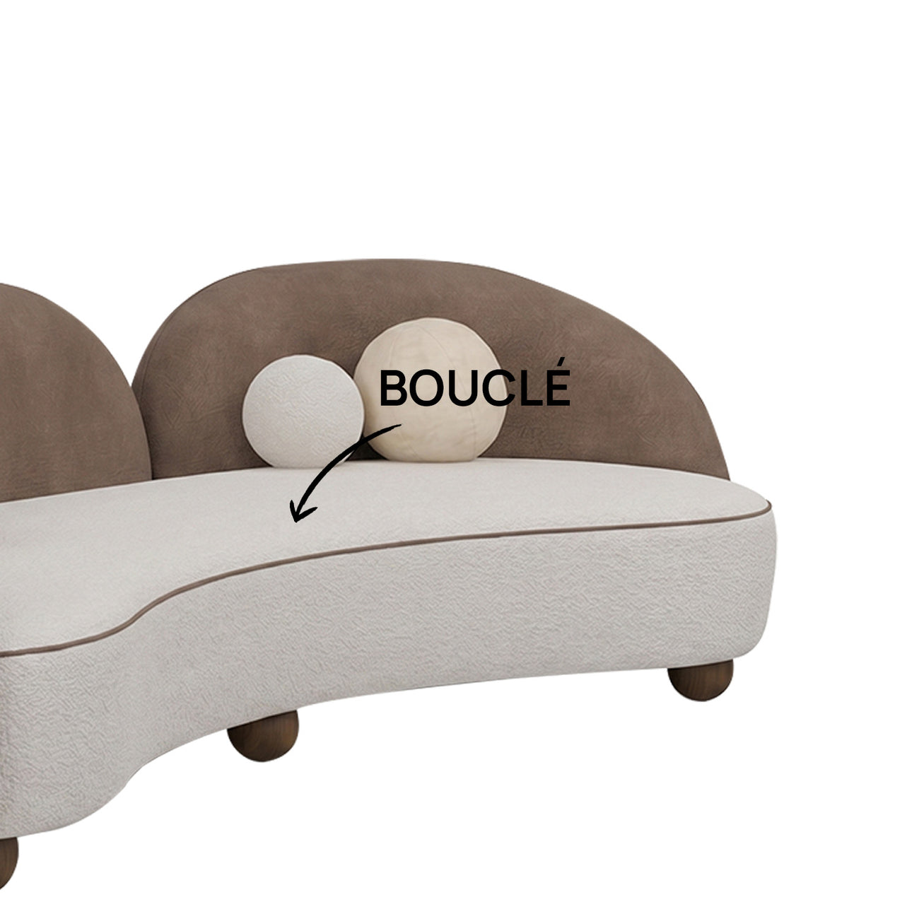 Olvion Luxe Brown Grey 5 - Seater Velvet Sofa