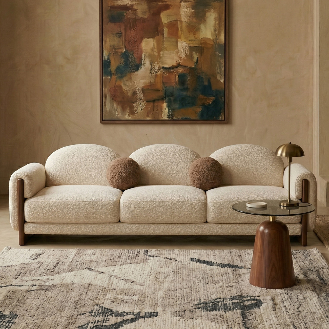 Havenrest Day Off White 4 - Seater Velvet Sofa