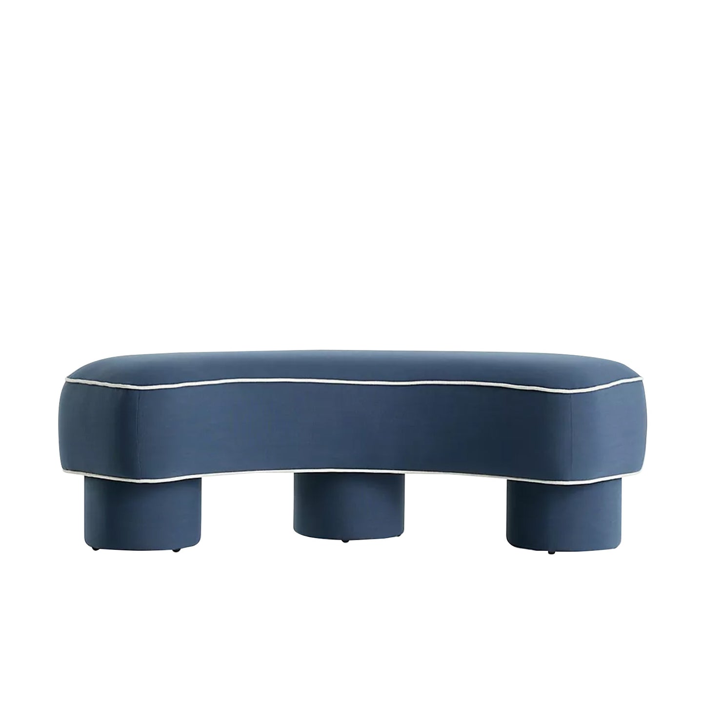 Peblio Block Blue 3 - Seater Linen Sofa