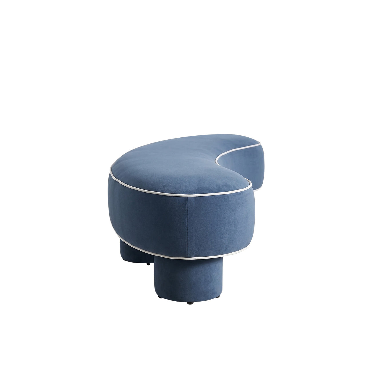 Peblio Block Blue 3 - Seater Linen Sofa