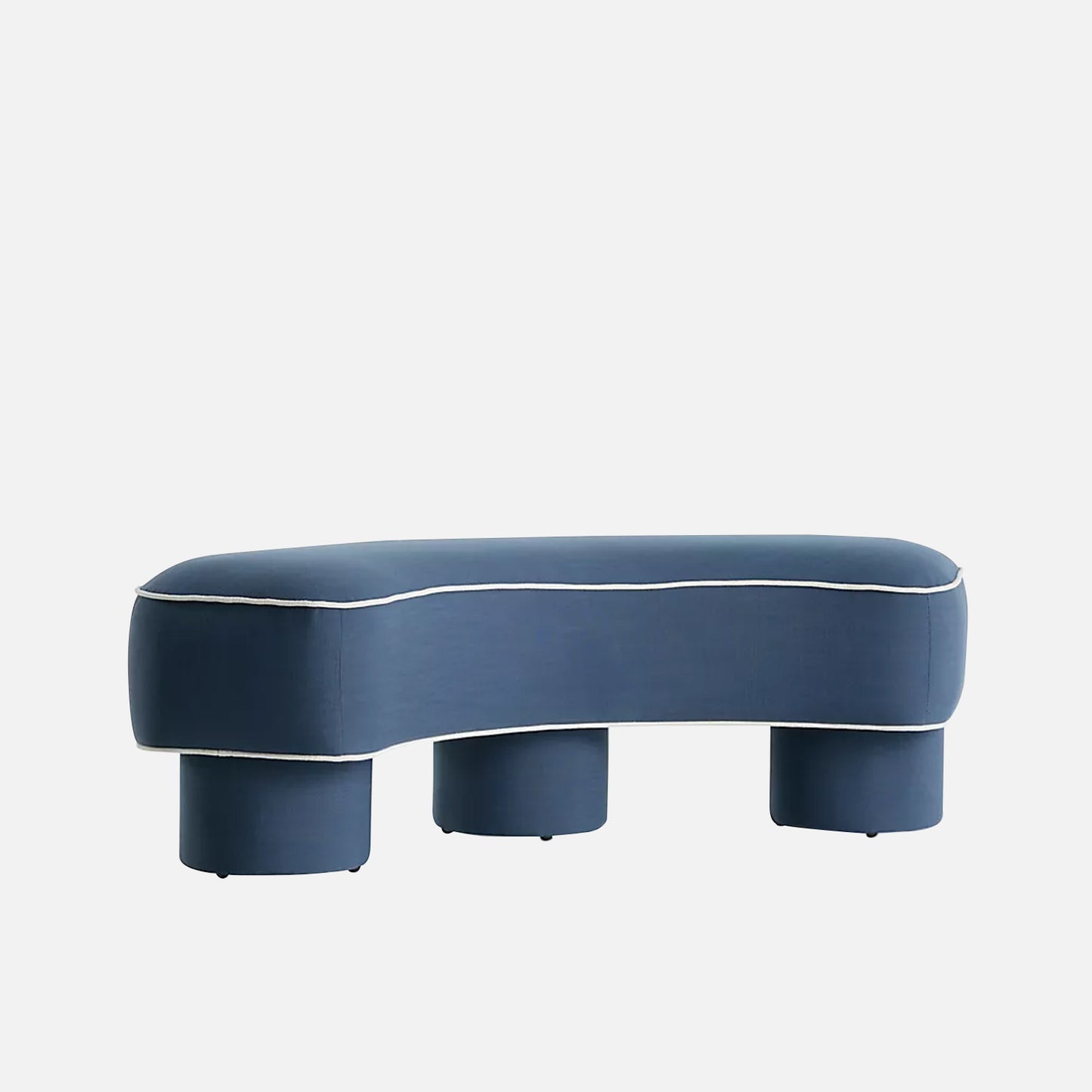 Peblio Block Blue 3 - Seater Linen Sofa