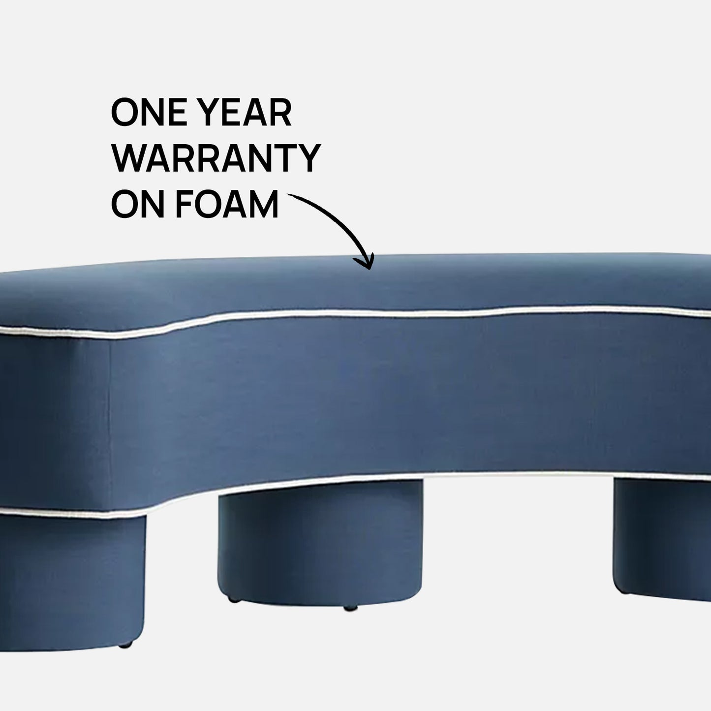 Peblio Block Blue 3 - Seater Linen Sofa