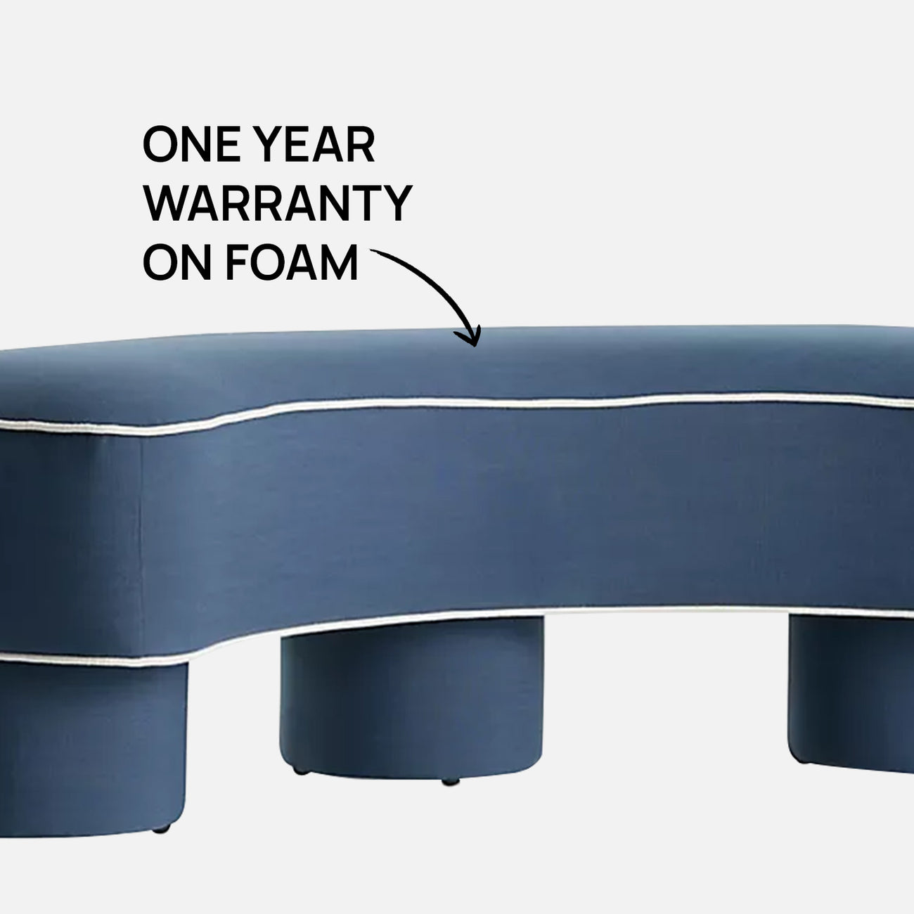 Peblio Block Blue 3 - Seater Linen Sofa