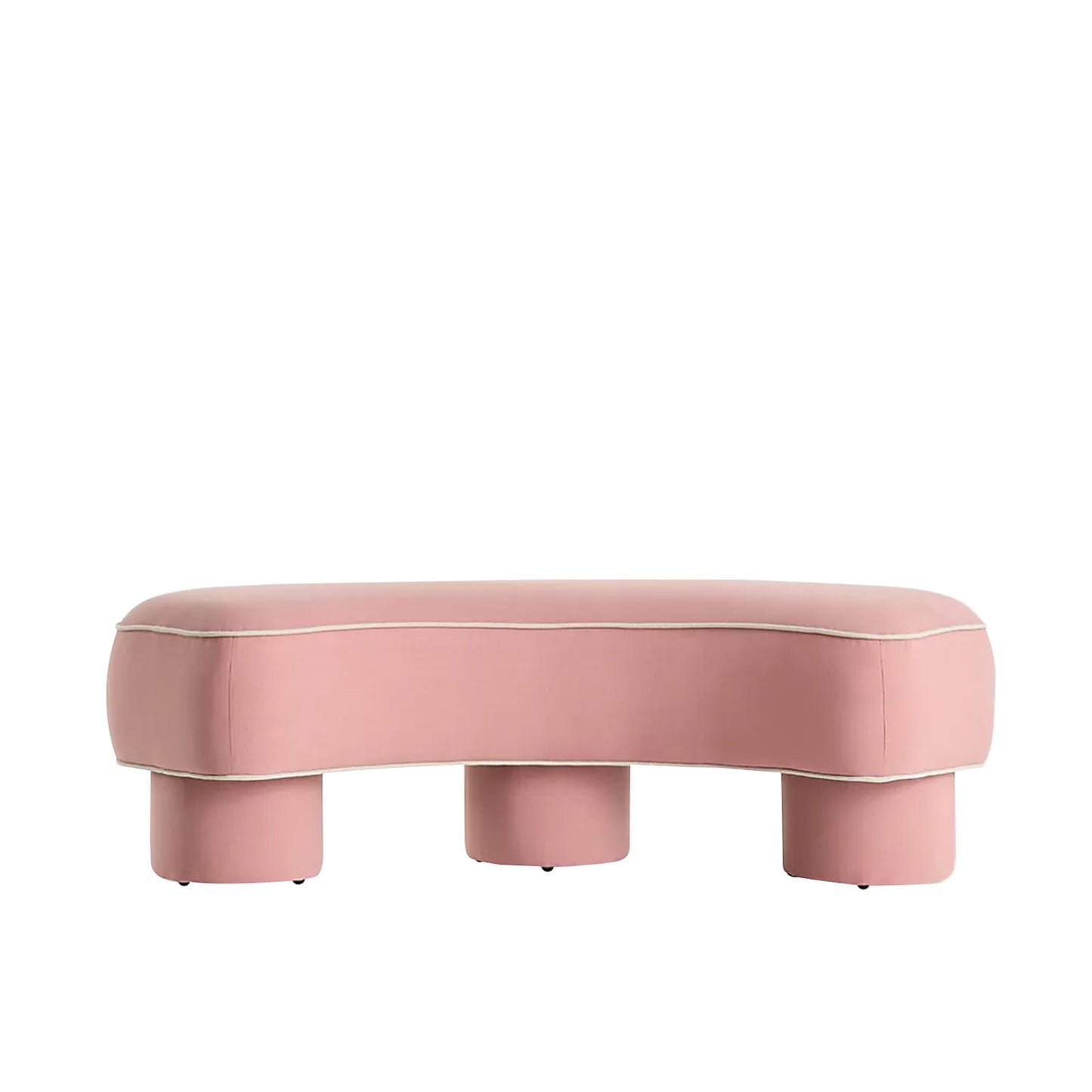 Peblio Block Soft Pink 3 - Seater Linen Sofa