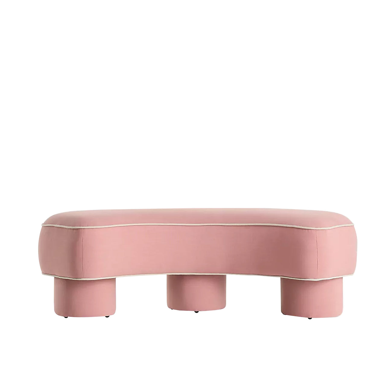 Peblio Block Soft Pink 3 - Seater Linen Sofa