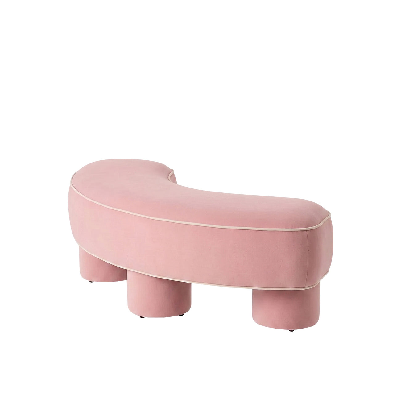 Peblio Block Soft Pink 3 - Seater Linen Sofa