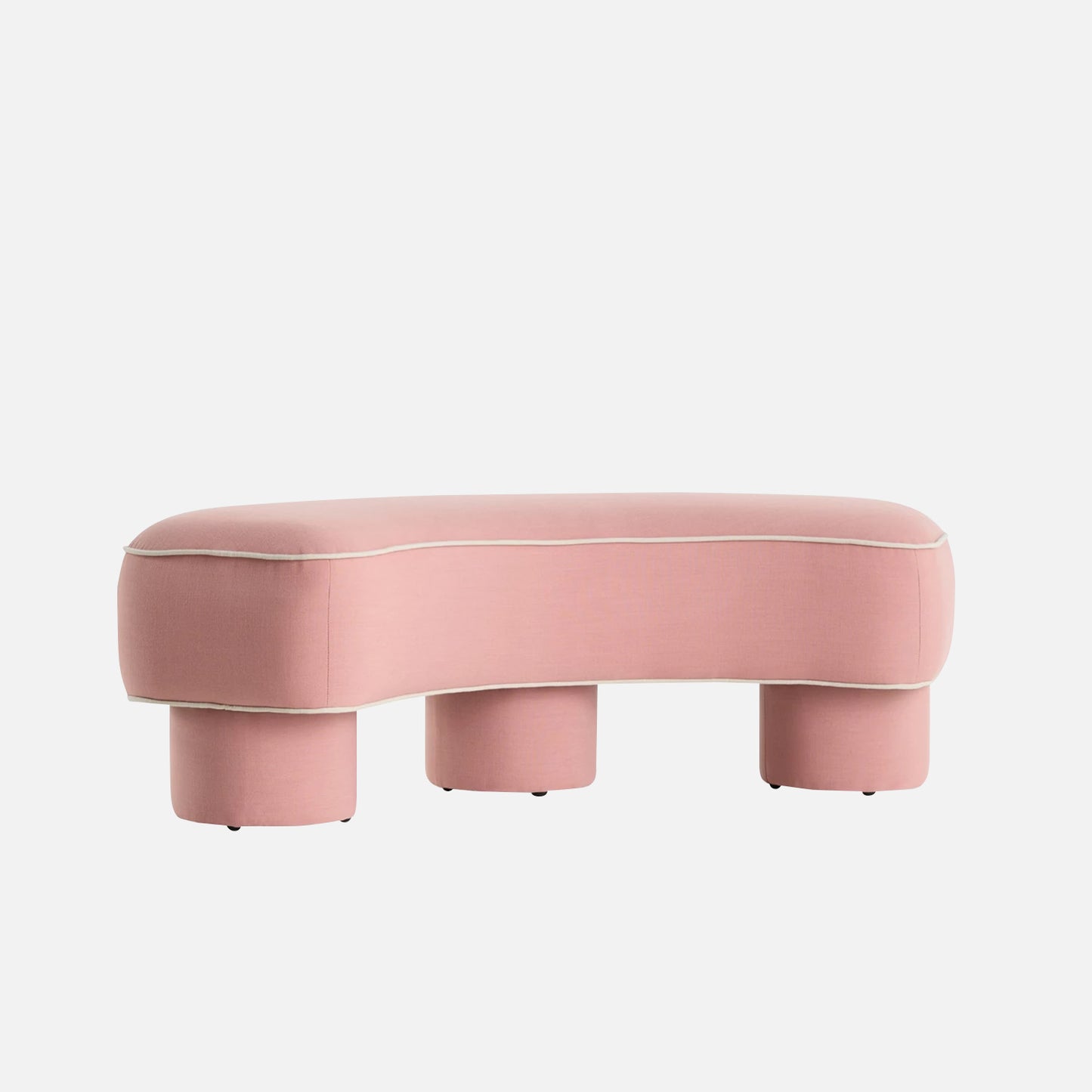 Peblio Block Soft Pink 3 - Seater Linen Sofa