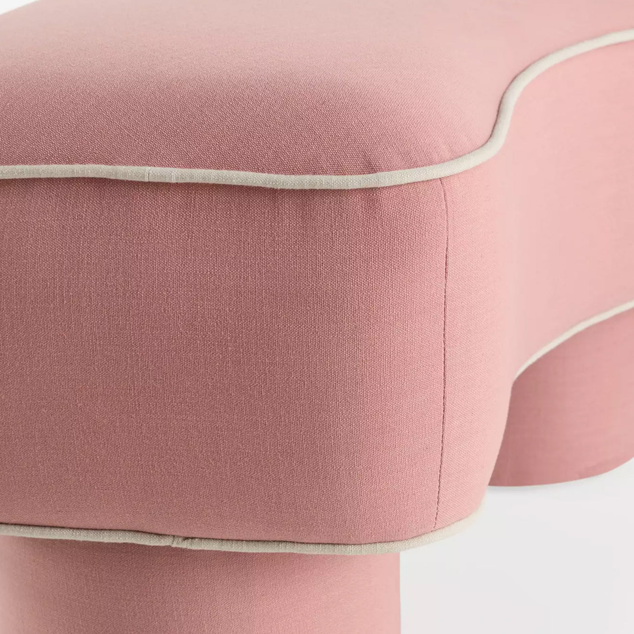 Peblio Block Soft Pink 3 - Seater Linen Sofa