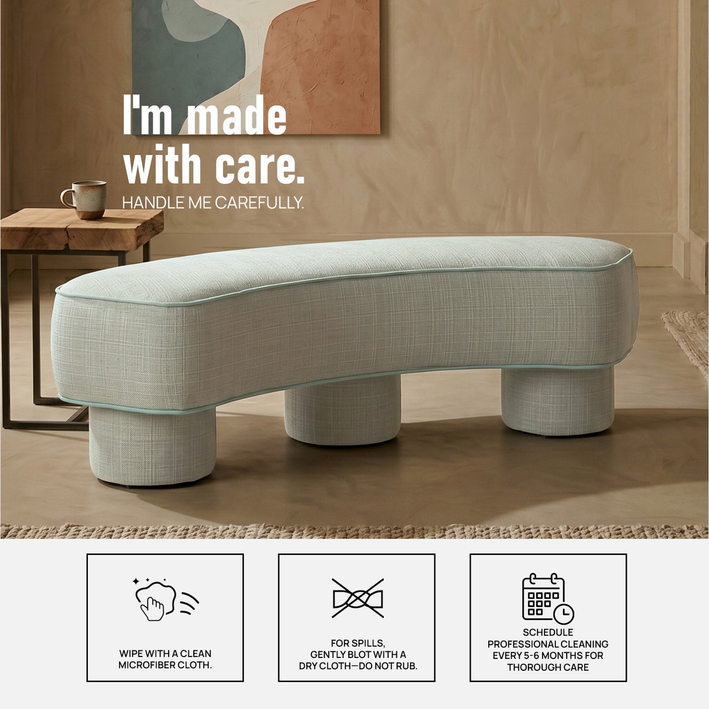 Peblio Block Grey 3 - Seater Linen Sofa