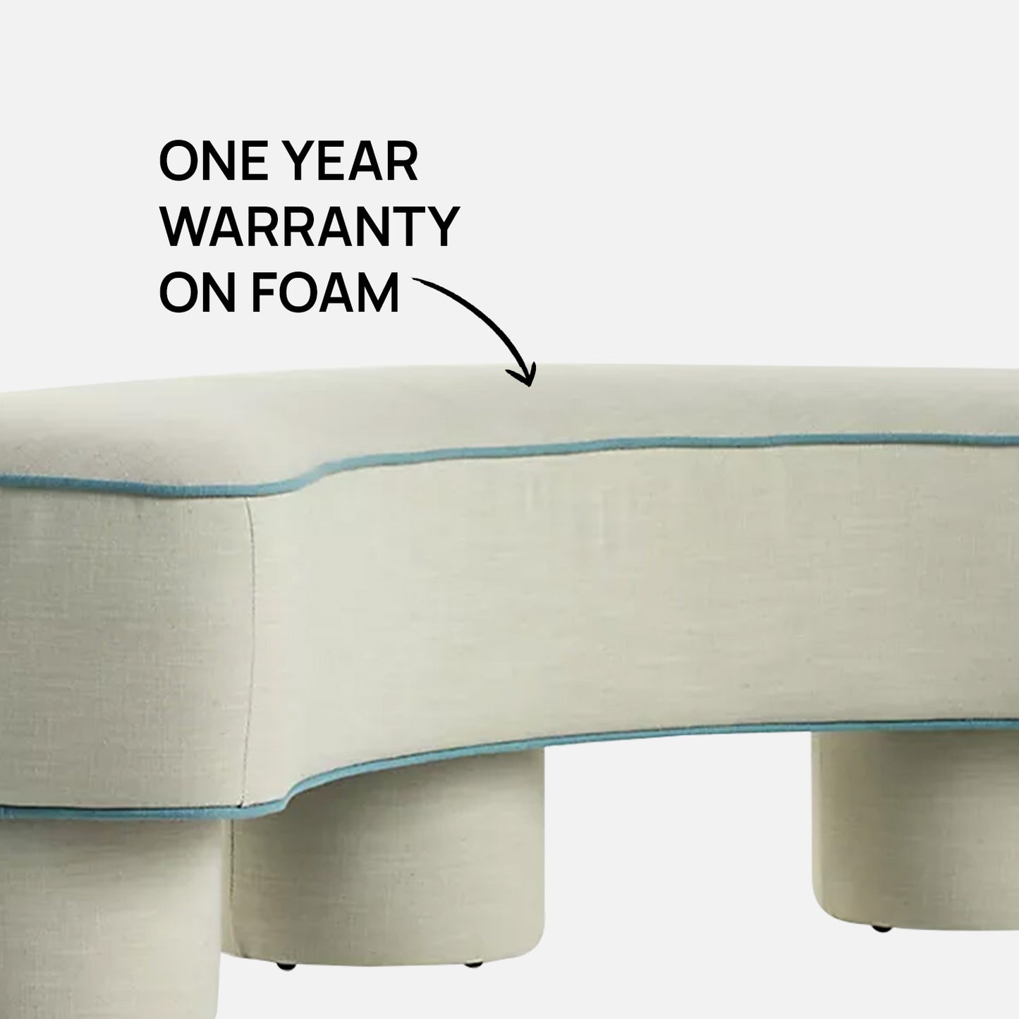 Peblio Block Grey 3 - Seater Linen Sofa