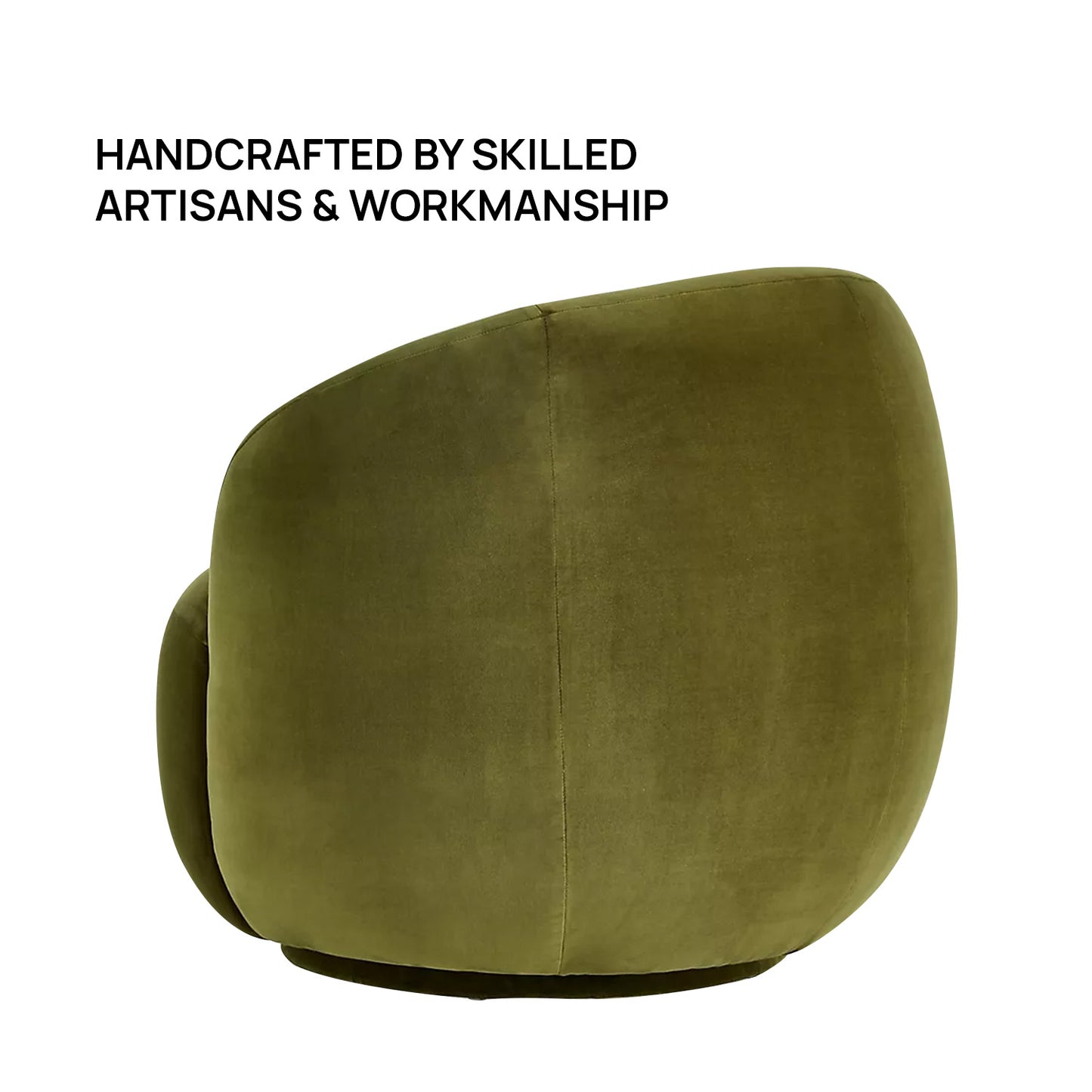 Mosselle Olive 1 - Seater Velvet Lounge Chair