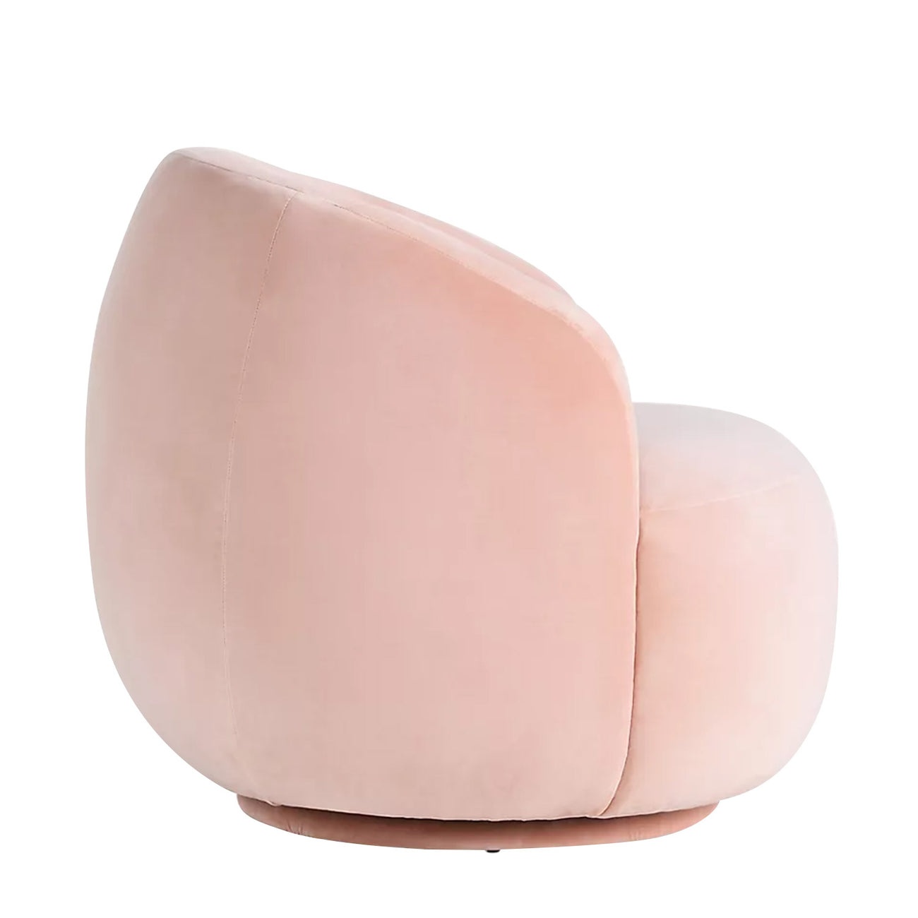 Mosselle Baby Pink 1 - Seater Velvet Lounge Chair