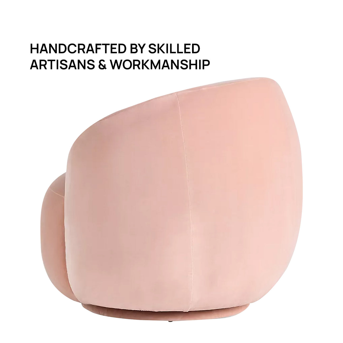 Mosselle Baby Pink 1 - Seater Velvet Lounge Chair