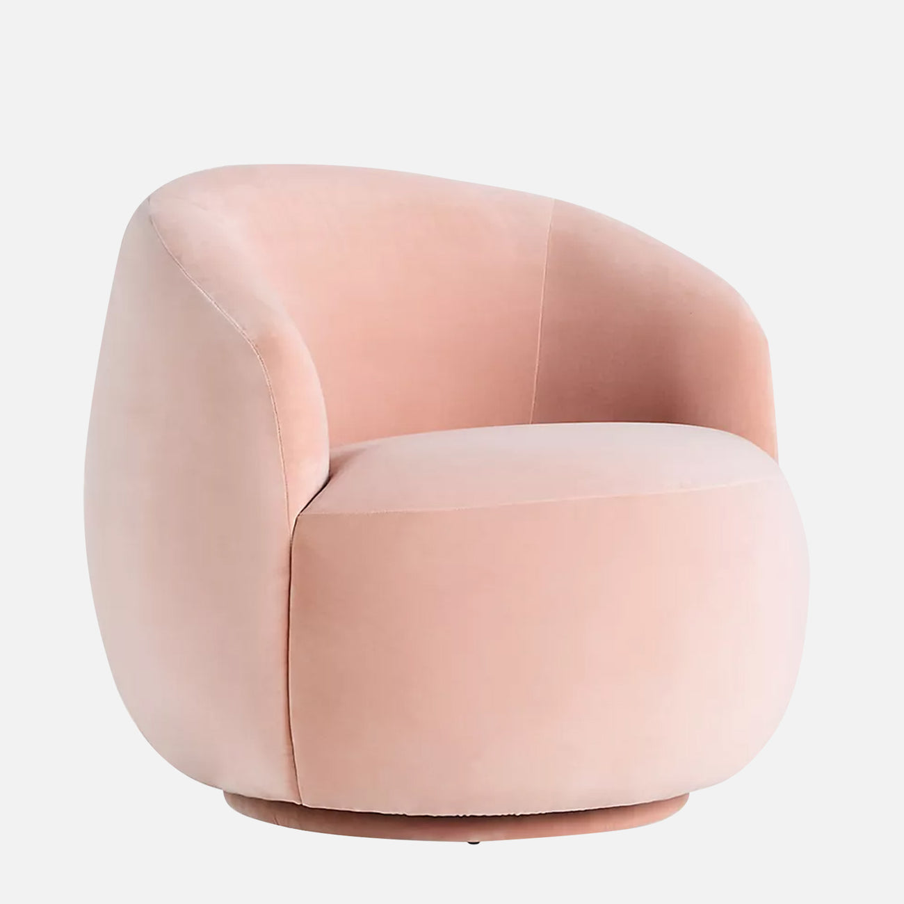 Mosselle Baby Pink 1 - Seater Velvet Lounge Chair