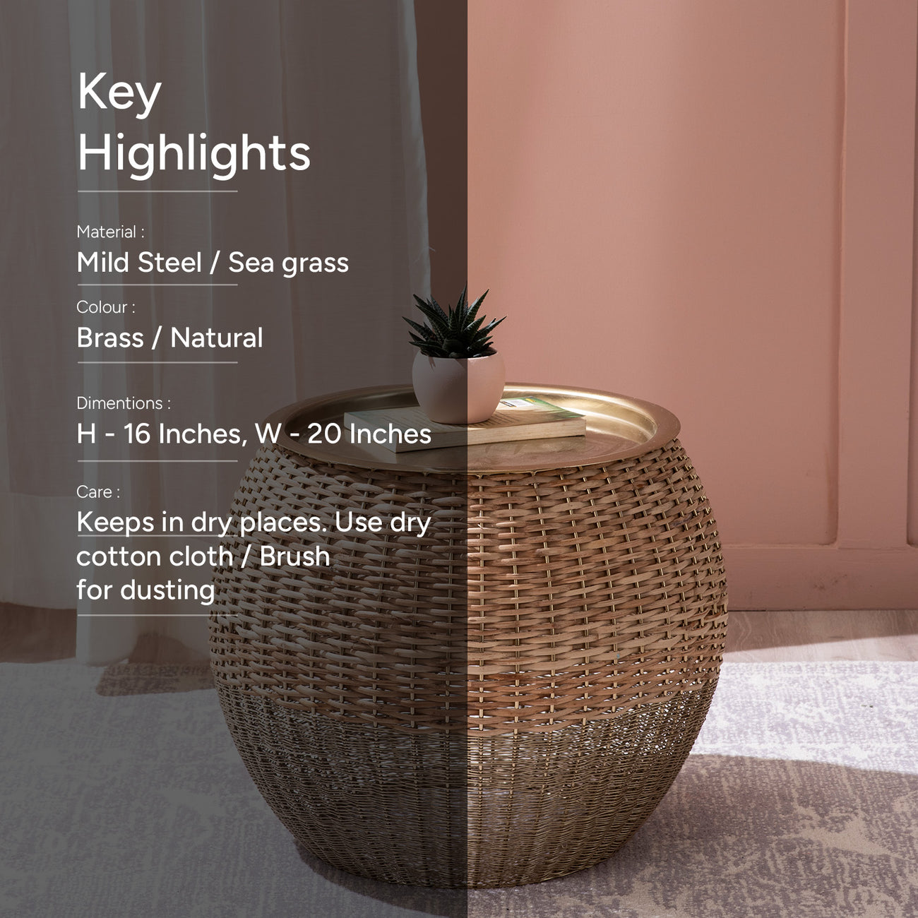 Opulent Rattan and Gold Table – Nestroots