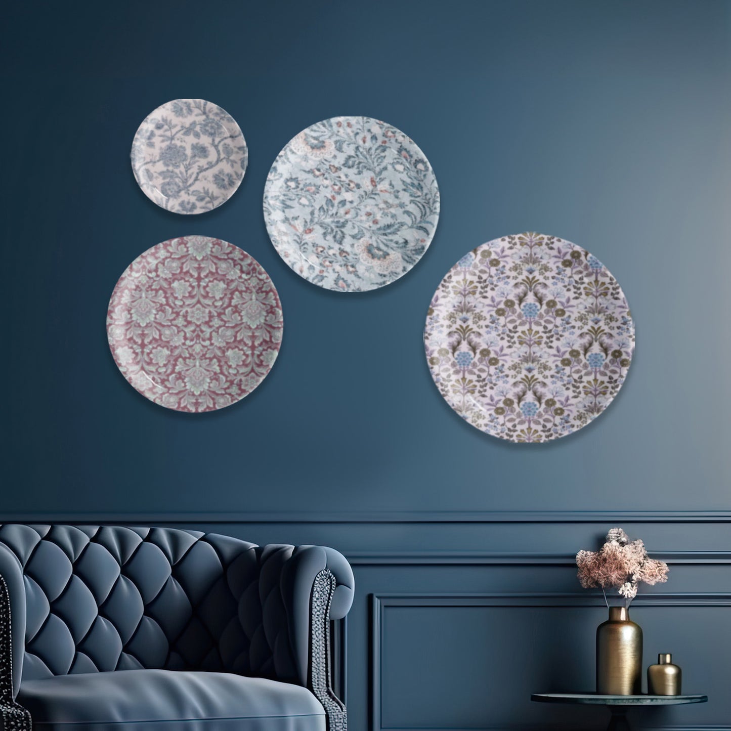 Ethnic Flower Printed Wall Plate