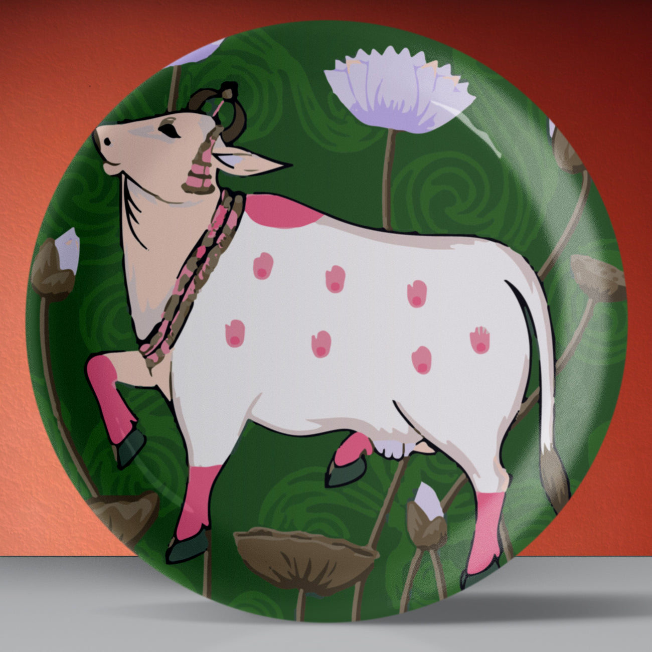 Pichwai Art Print Porcelain Wall Plate – Nestroots