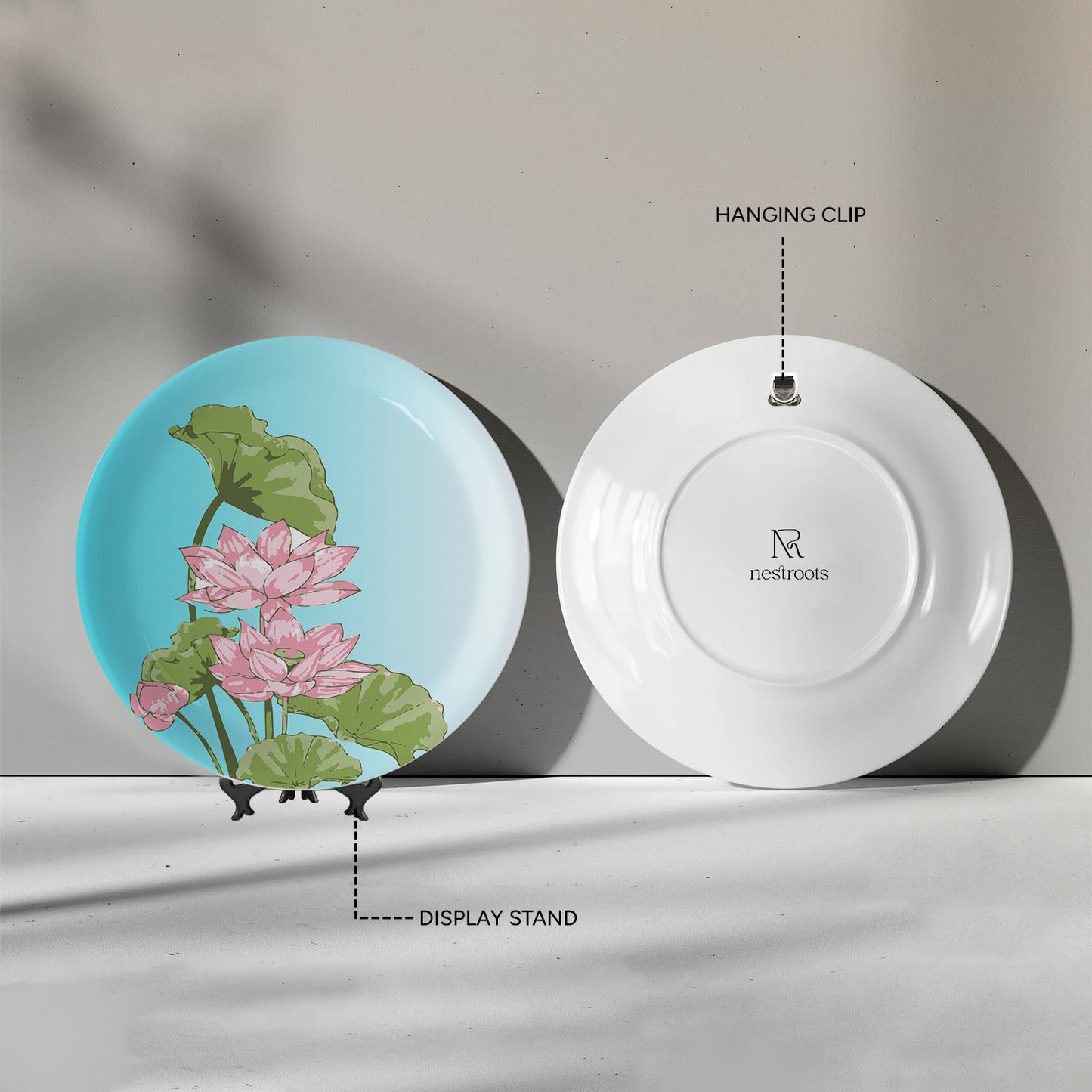Pichwai Flower Print Porcelain Wall Plate