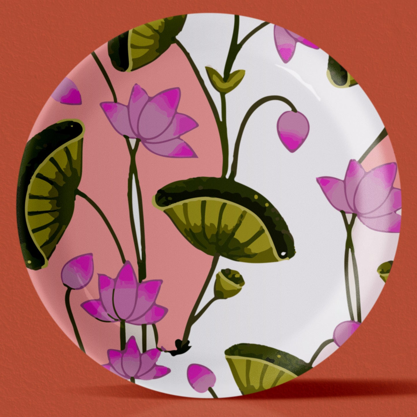 Pichwai Print Porcelain Wall Plates Set of 4