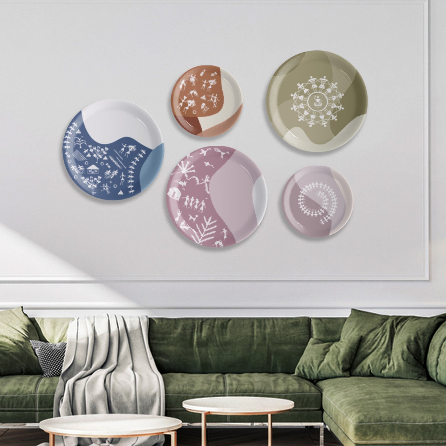 Modern Warli Art Wall Plate