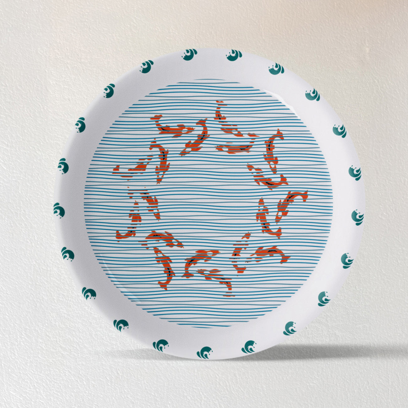 Sea-Inspired fish Abstract Art Collection Porcelain Wall Plate