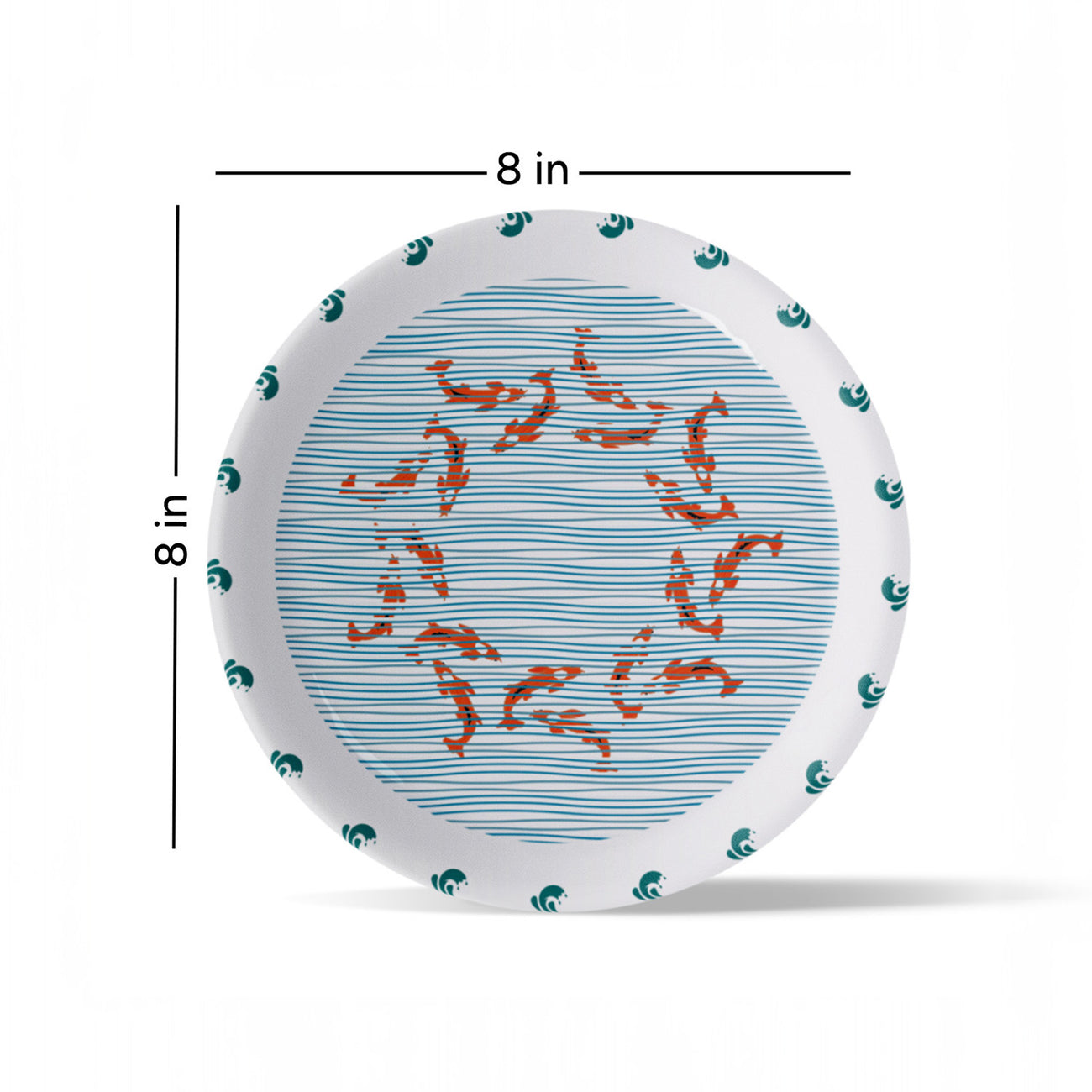 Sea-Inspired fish Abstract Art Collection Porcelain Wall Plate