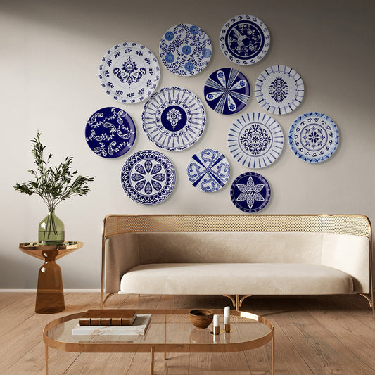 Elegant Blue Pottery cluster for Every Space Wall Plates Set of 12