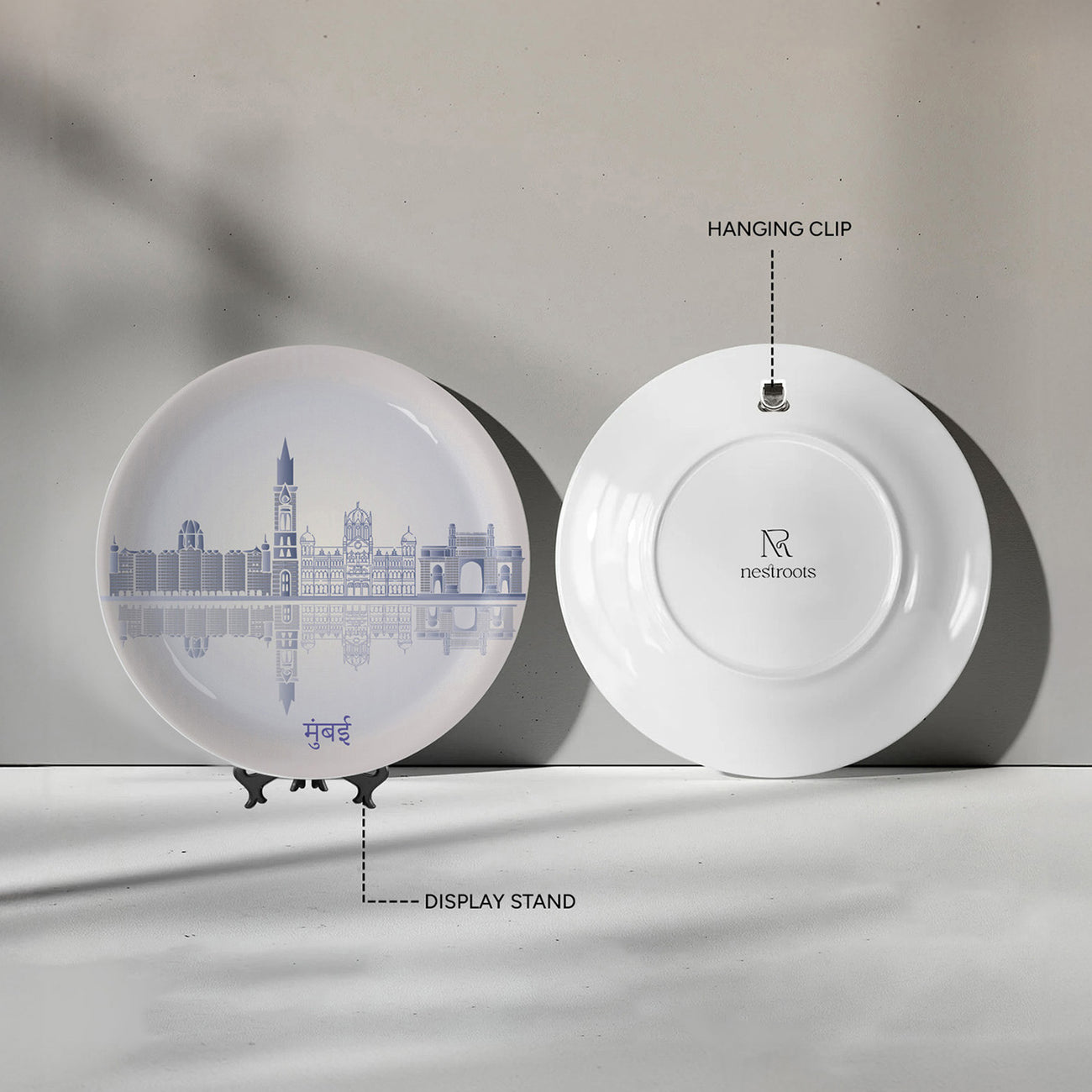 Urban Dreamscapes: Cityscape Mumbai Artistry porcelain plate