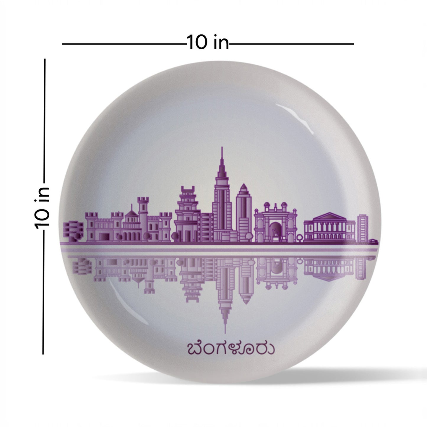 Urban Dreamscapes: Cityscape Bangalore Artistry porcelain plate