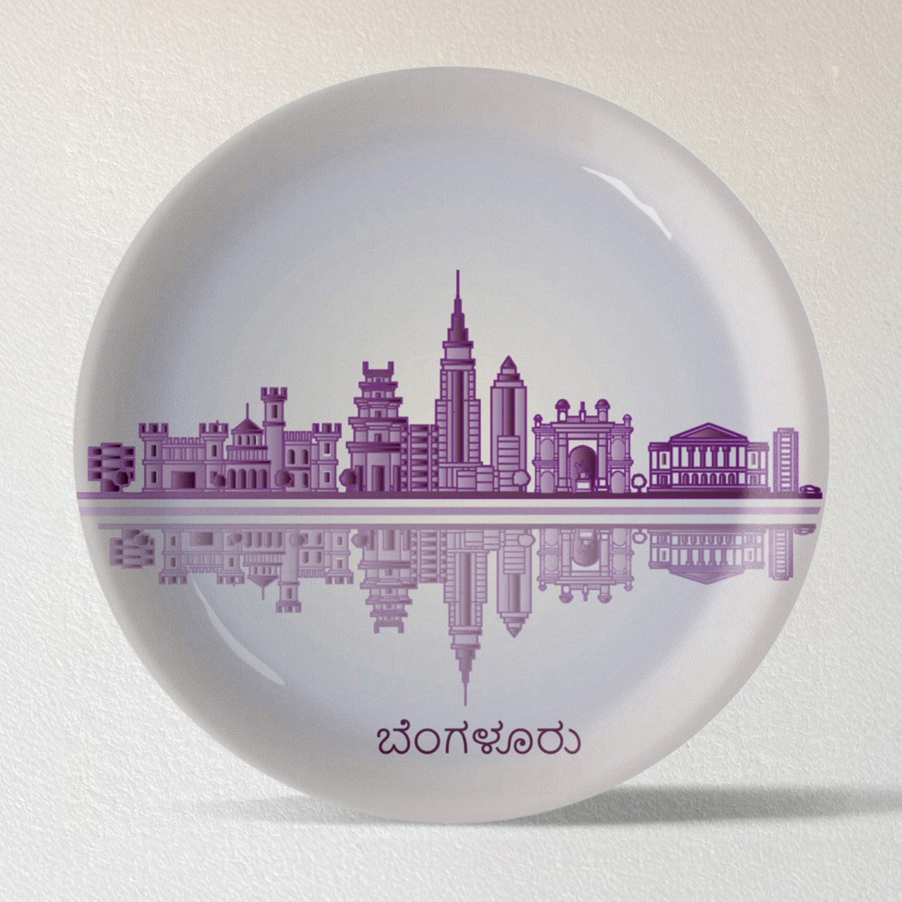 Urban Dreamscapes: Cityscape collage Artistry porcelain Wall Plates Set of 4