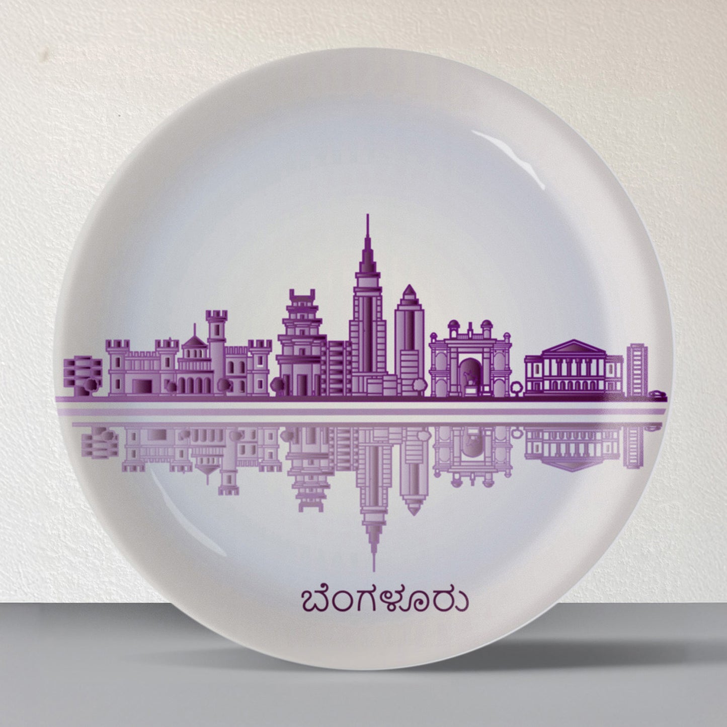 Urban Dreamscapes: Cityscape collage Artistry porcelain Wall Plates Set of 4