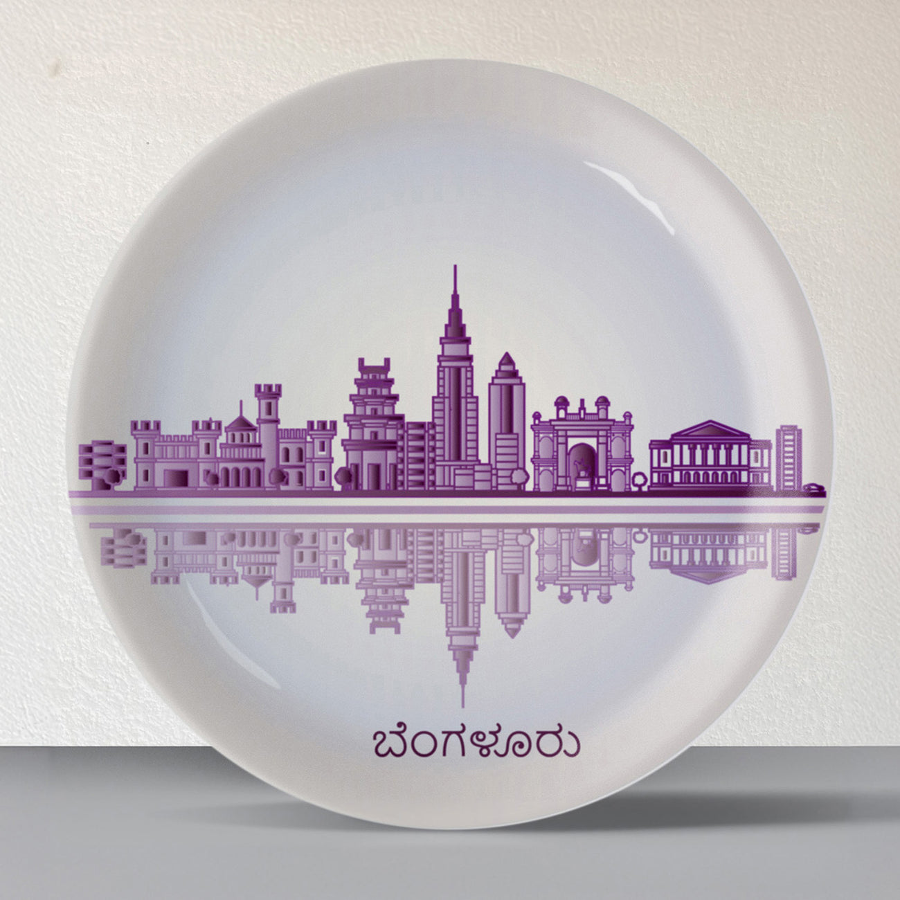 Urban Dreamscapes: Cityscape collage Artistry porcelain Wall Plates Set of 4