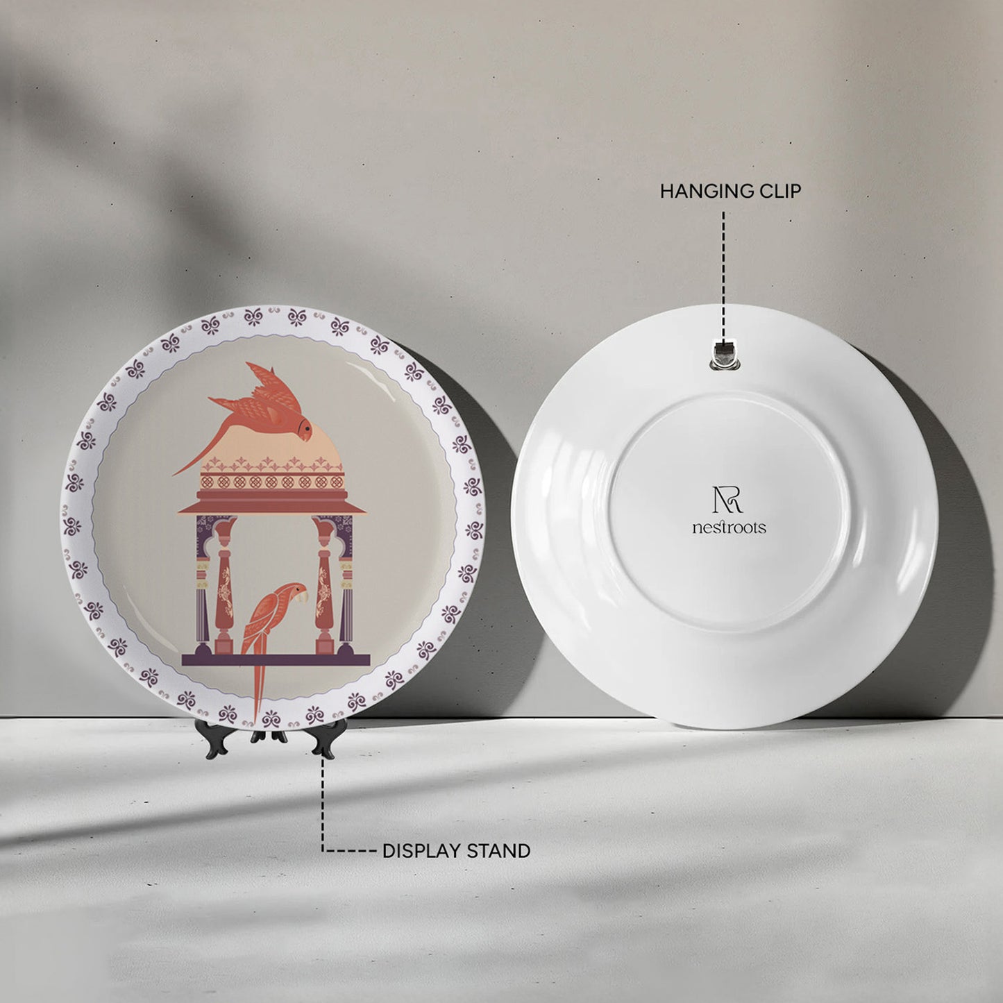Harmony of Nature and Artistry parrot palace plate