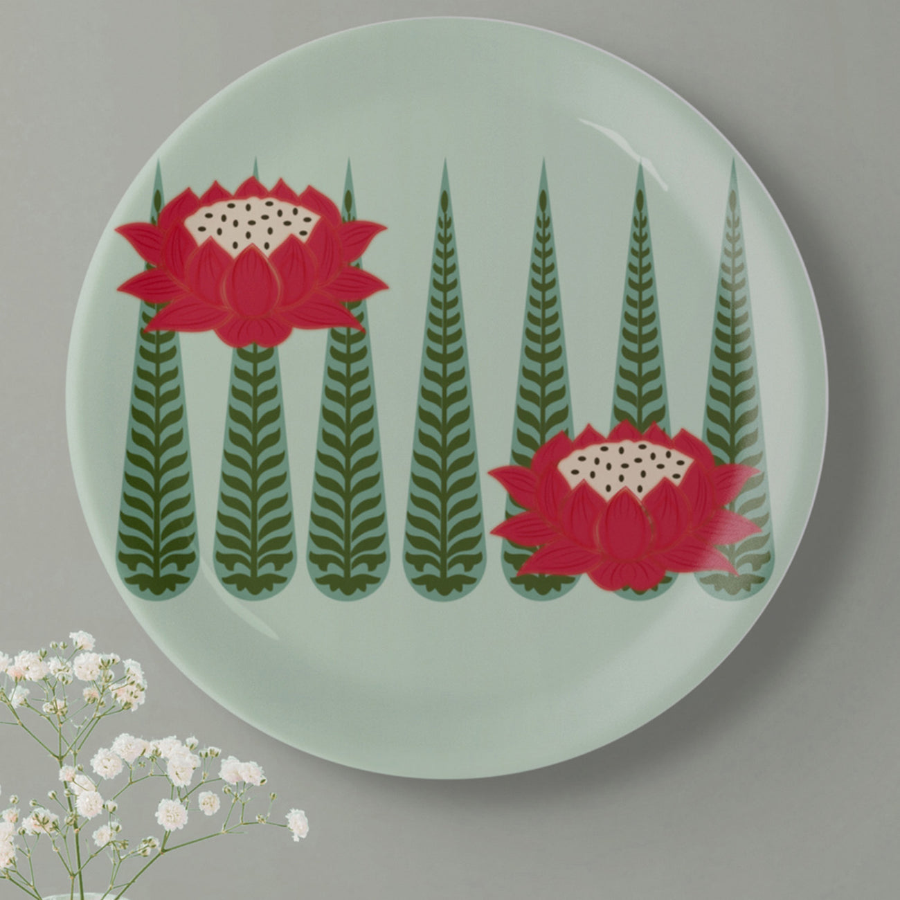Lotus: Symbol of Beauty and Purity collage Wall Plates Set of 5