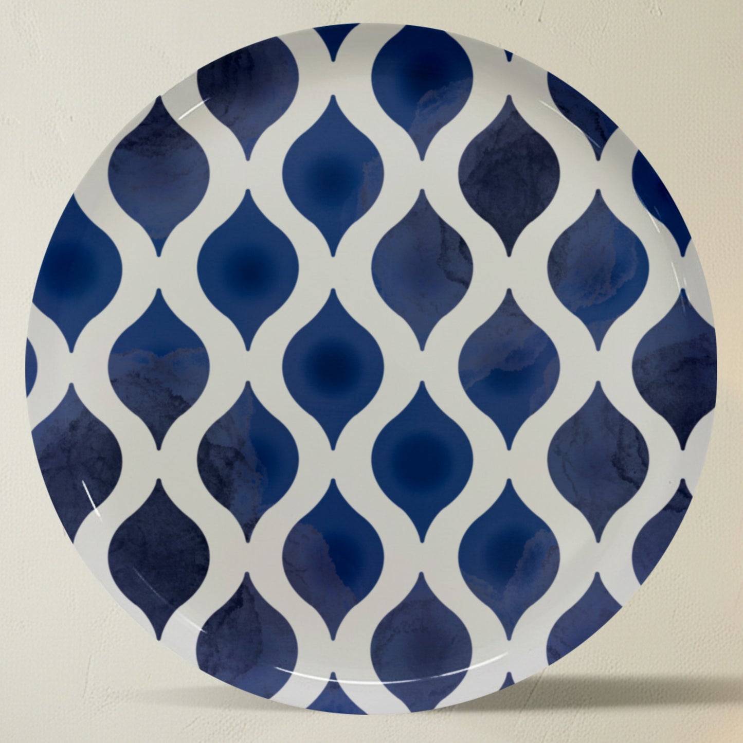 Indigo Mosaic Metallic Wall Plate Set of 5