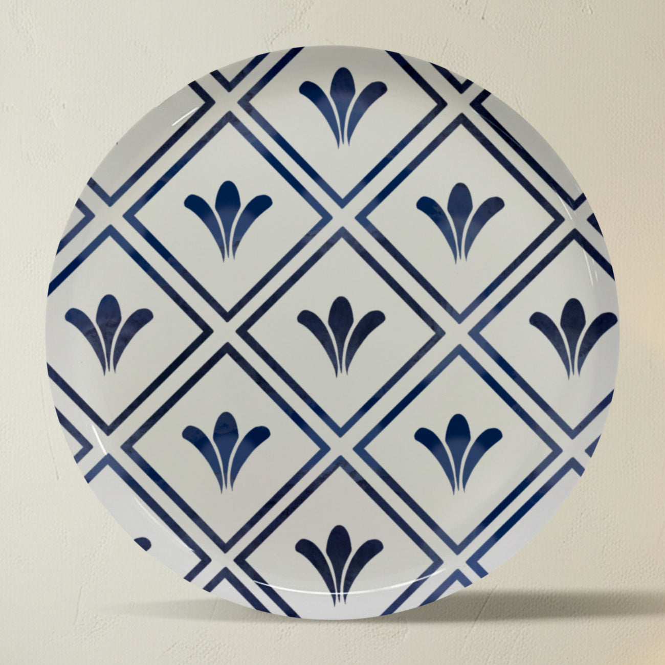 Indigo Mosaic Metallic Wall Plate Set of 5