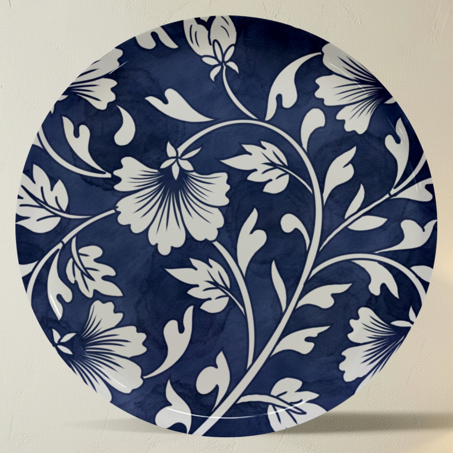 Royal Blue Geometric Metallic Wall Plate Set of 5