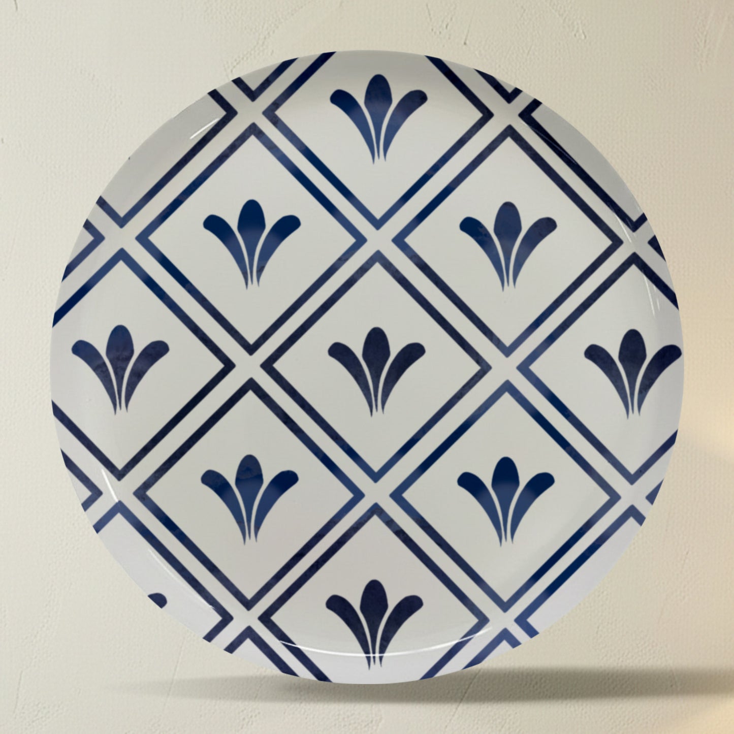 Royal Blue Geometric Metallic Wall Plate Set of 5