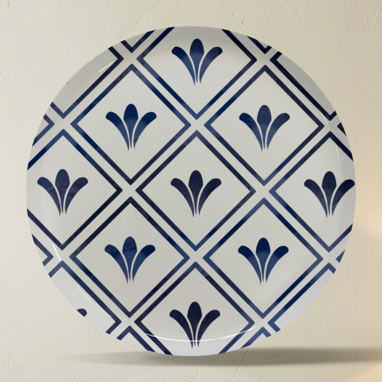 Royal Blue Geometric Metallic Wall Plate Set of 5