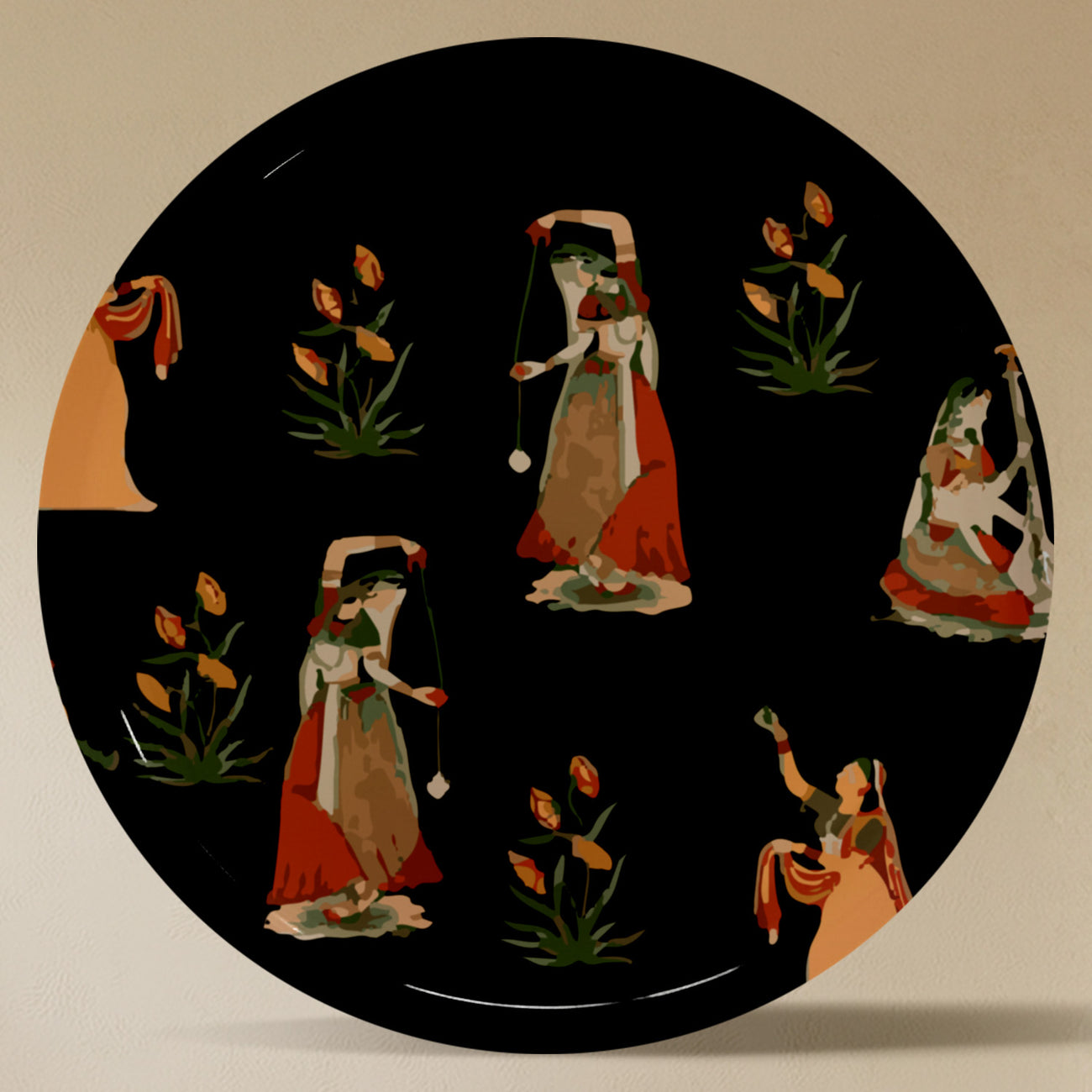 Vintage Botanical Metallic Wall Plate Set of 4
