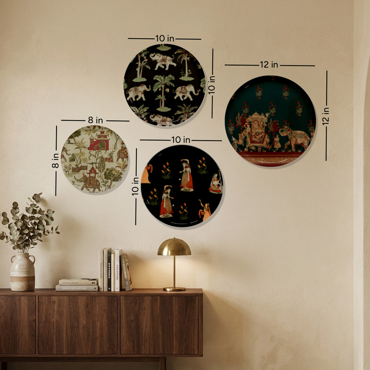 Midnight Floral Metallic Wall Plate Combo Set of 4