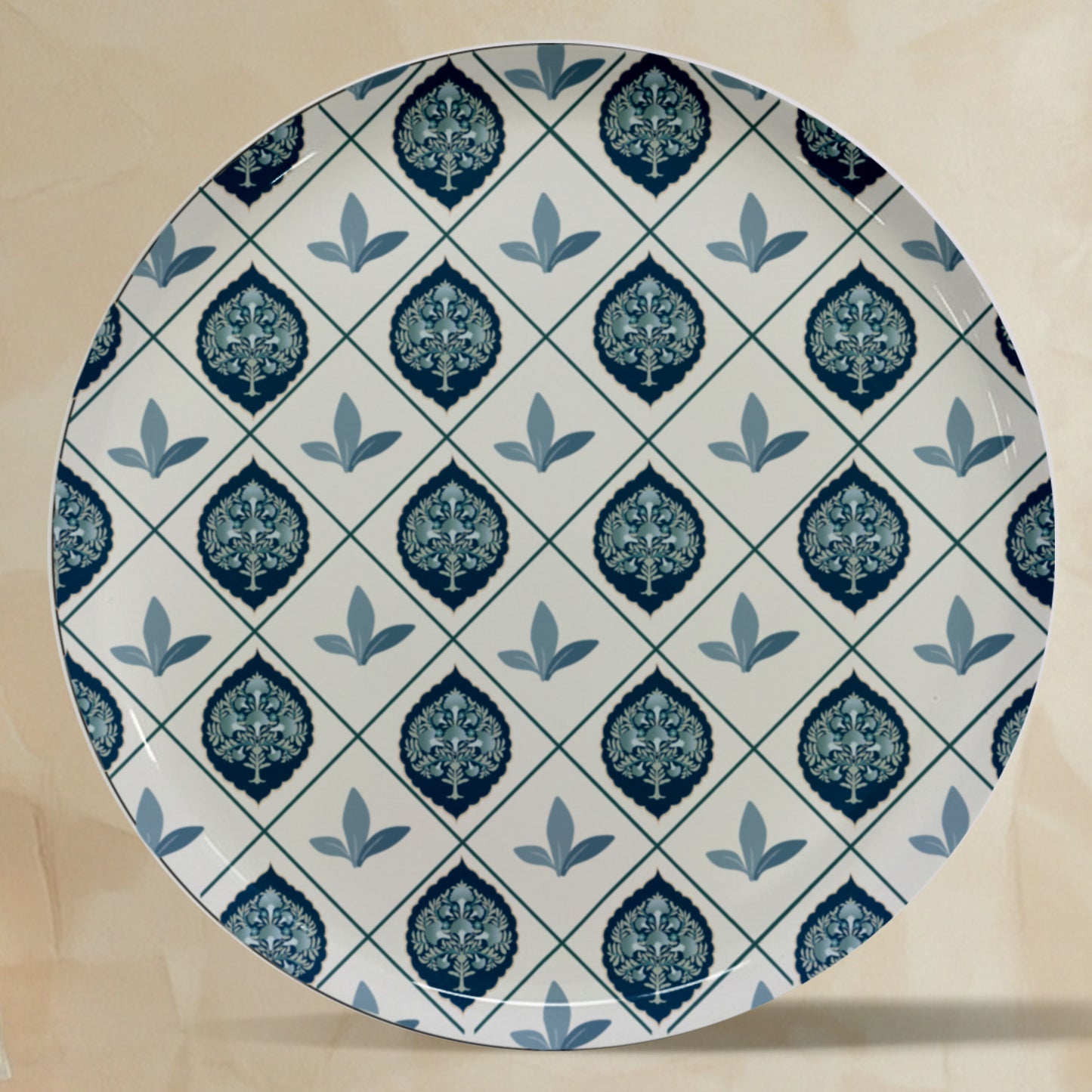 Indigo Medallion Metallic Wall Plate Combo Set of 5
