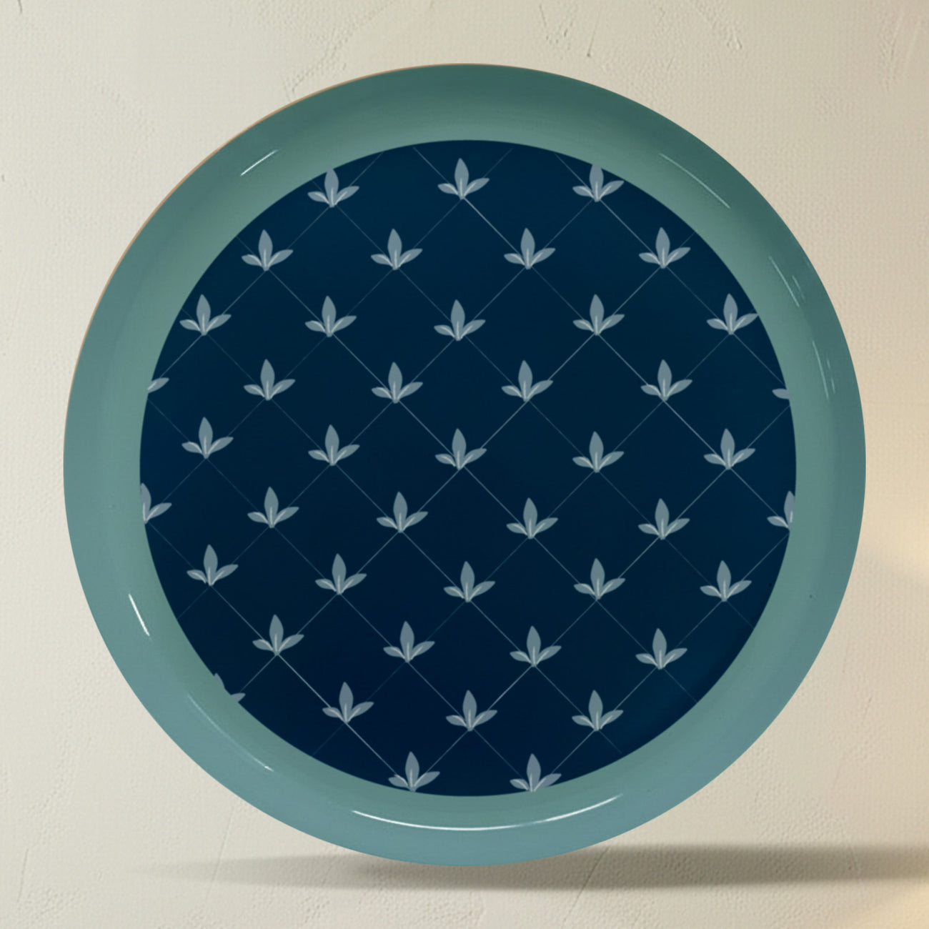 Navy & Sky Blue Metallic Wall Plate Set of 5