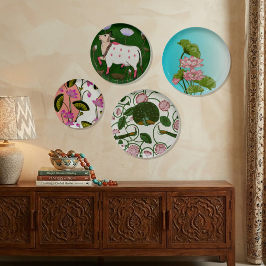 Tropical Bird Metallic Wall Plate Combo Set of 4