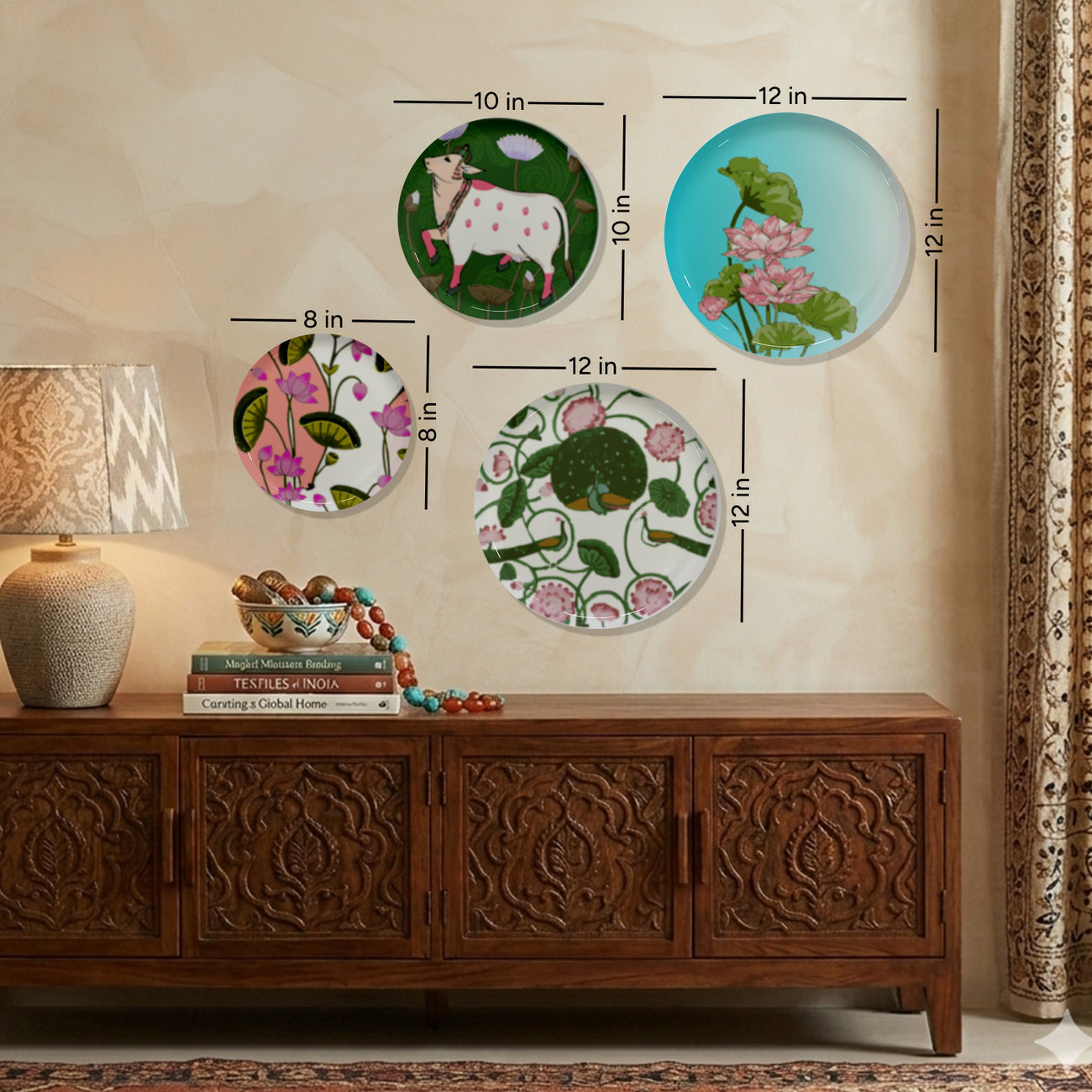 Tropical Bird Metallic Wall Plate Combo Set of 4