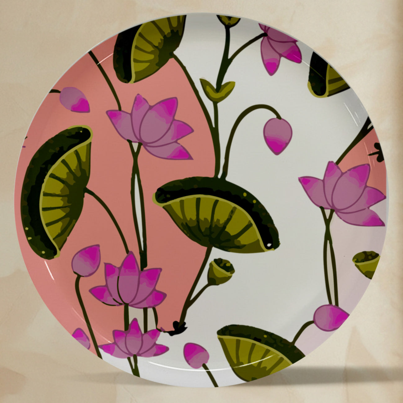 Exotic Paradise Floral Metallic Wall Plate Set of 4
