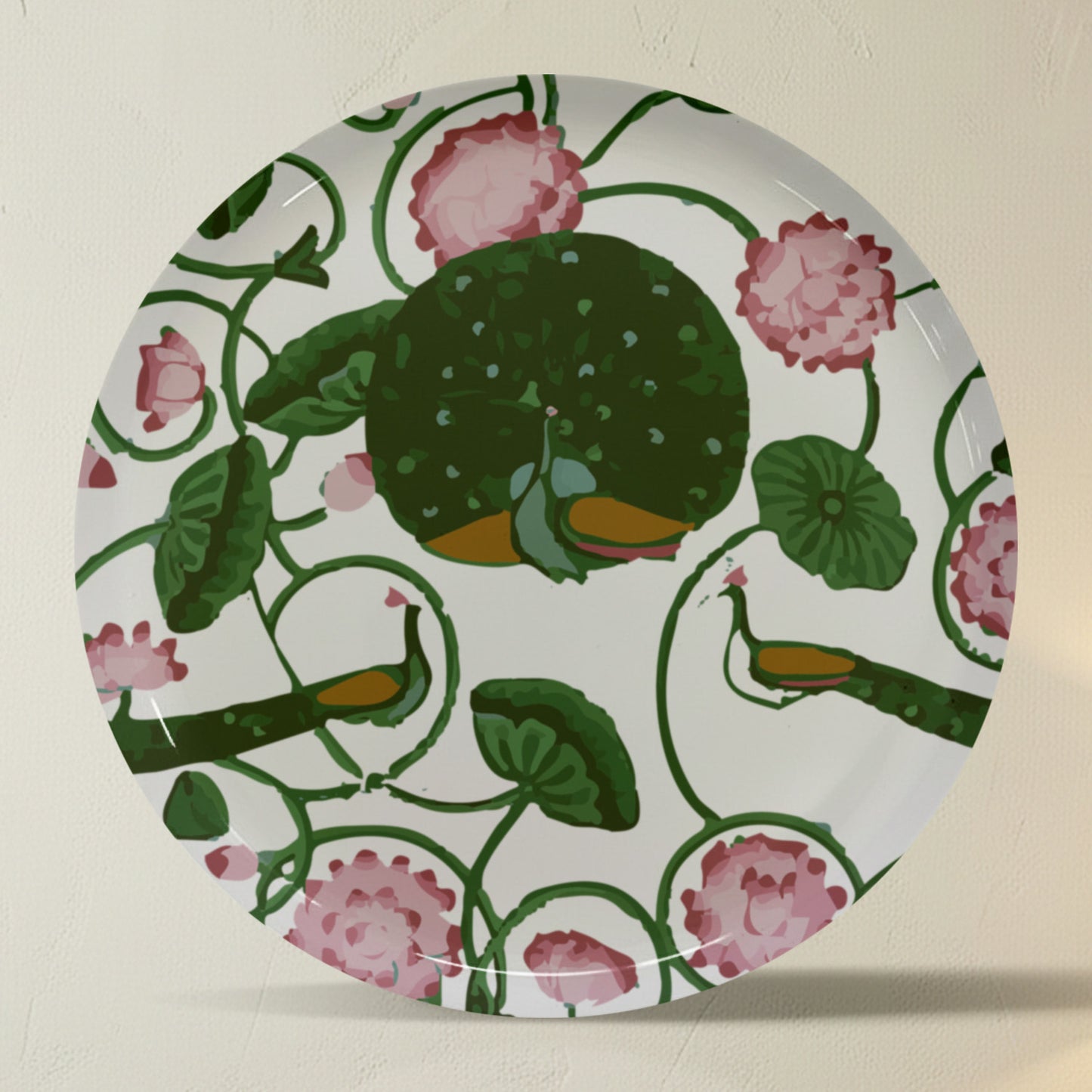 Exotic Paradise Floral Metallic Wall Plate Set of 4