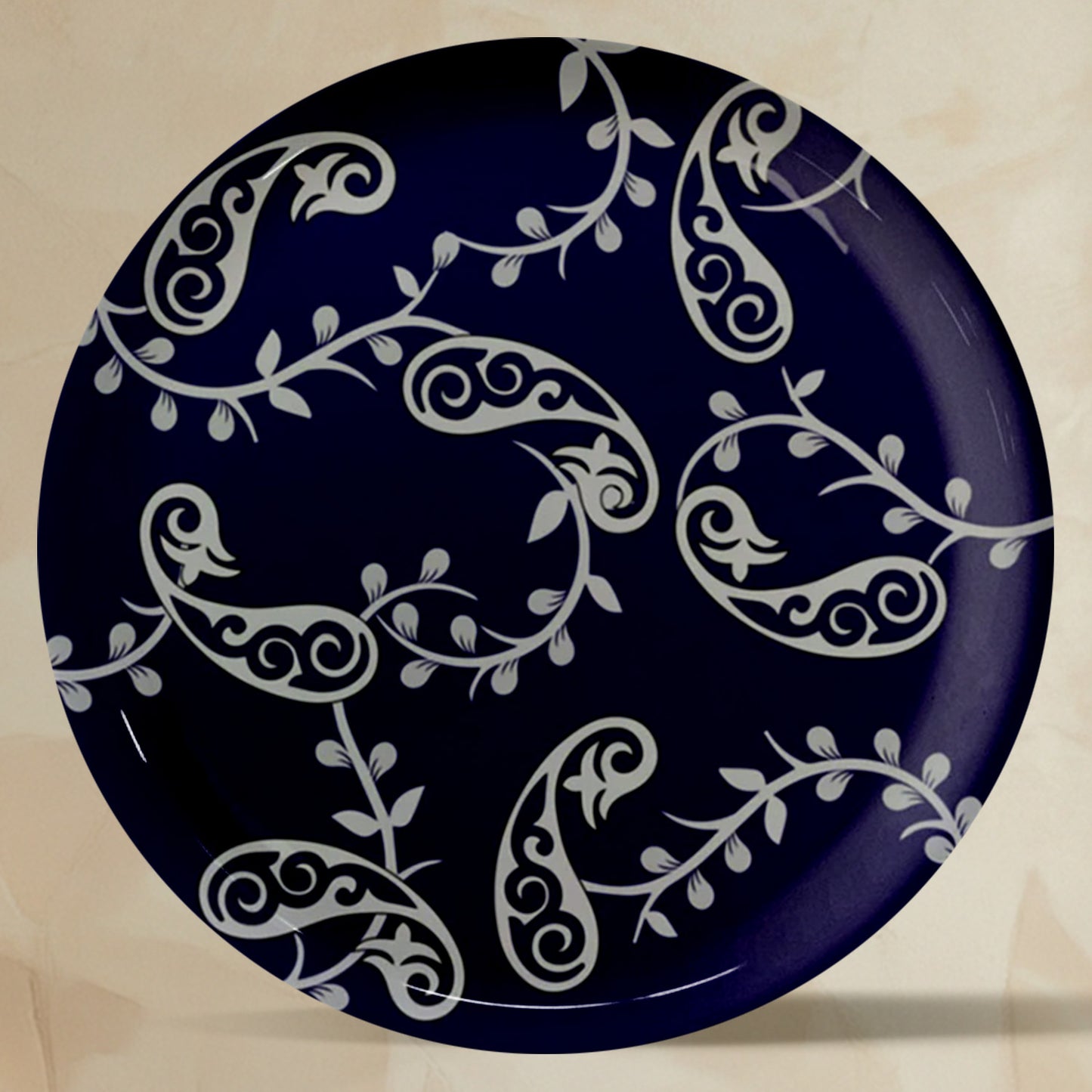 Royal Blue Starburst Metallic Wall Plate Set of 4